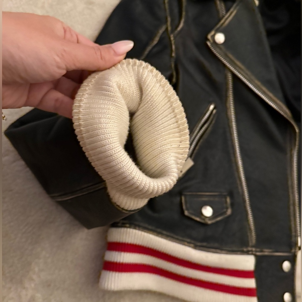 Anine Bing Quinlan Distressed Leather Moto Jacket - Picture 6 of 6